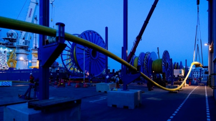 Umbilicals on a ship ready for installation (Photo credit: Aker Solutions)